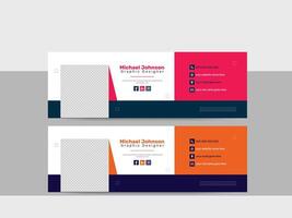 Corporate email signature  or personal social media cover template vector