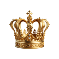 ai généré d'or Royal couronne isolé sur transparent Contexte. png