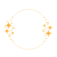 gold round copy space with star ornament png