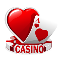 rosso icona per il casinò. illustrazione poker carte, vanga simbolo, e patata fritta Giochi. png