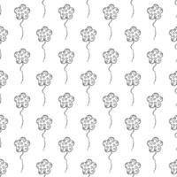 Holiday seamless pattern with flying balloon doodle for decorative print, wrapping paper, greeting cards, wallpaper and fabric vector