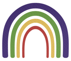 Boho style rainbow with texture png