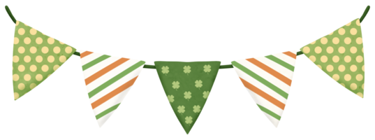 St. Patricks day bunting, garland, illustration png