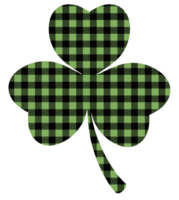 Black plaid clover leaf png