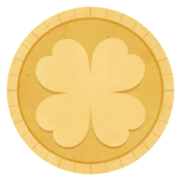 four leaf clover gold coin png