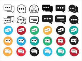 Message icon. Collection of vector symbol on white background. Vector illustration.
