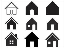 Home icon in Basic straight flat style. Collection of vector symbol on white background. Vector illustration.