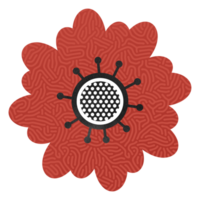 Hand draw cute red flower png