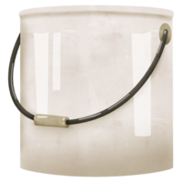 Empty metal bucket with handle, illustration png