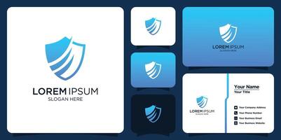 gradient security logo template collection and business cards vector