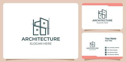 buildings real estate logos and business cards vector