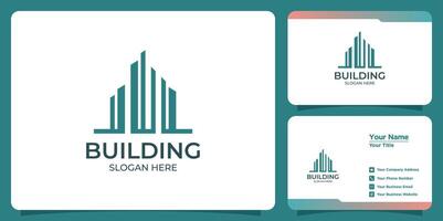 buildings real estate logos and business cards vector