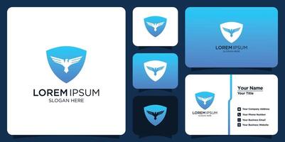 gradient security logo template collection and business cards vector