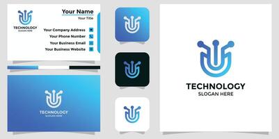 gradient security logo template collection and business cards vector