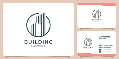 buildings real estate logos and business cards vector