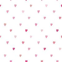 Seamless pattern of small pink hearts. Valentine's Day, love, romantic background. Hand-drawn illustration, vector