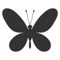 Butterfly black silhouette. Shape of butterfly wings, front view, tattoo template. Simple insect icon, vector illustration