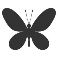 Butterfly black silhouette. Shape of butterfly wings, front view, tattoo template. Simple insect icon, vector illustration