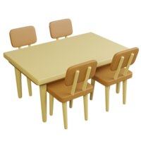 3D Illustration of Dining Set png