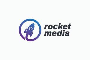 Rocket shuttle space launch vector logo concept design