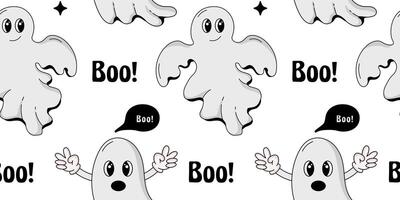 Seamless pattern for Halloween. Retro vintage pattern with ghosts vector