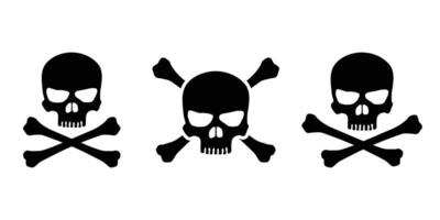 Set of Skull with Crossbones vector icons.