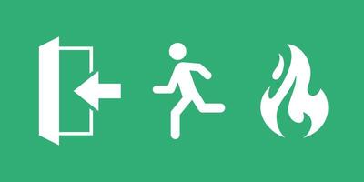 Fire and Emergency exit icon, Icon of a man running to the door. vector