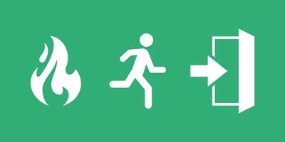 Fire and Emergency exit icon, Icon of a man running to the door. vector