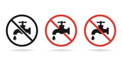 Do not use water sign. No drinkable water sign. Non potable water sign. Don't drink water sign. vector