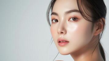 AI generated Radiant Asian Beauty Luminous Complexion with Natural Glow photo