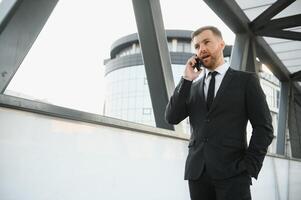 Businessman in an elegant city photo