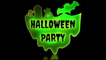 neon splendore effetto looping tomba e fantasma Halloween nero sfondo video