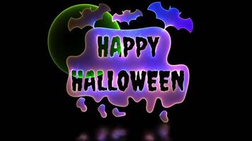 Halloween bat loop neon glow effect black background video