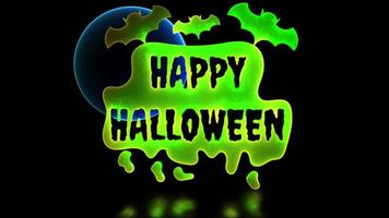 halloween knuppel lus neon gloed effect zwart achtergrond video