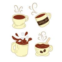 coffee shop set element collections vector