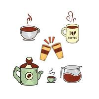 coffee shop set element collections vector