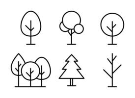 Tree outline icon set design. vector