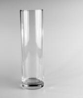 Empty crystal vase on white background. The vase was made in the mid-20th century. photo