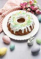 Easter Bundt Cake with Easter Eggs photo