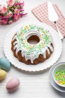 Easter Bundt Cake with Easter Eggs photo