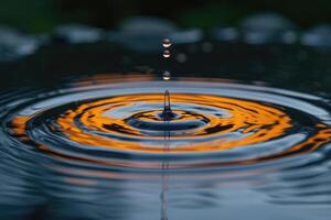 AI generated puddles and splashes in rain droplet professional photography photo
