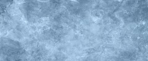 Abstract white blue winter background with space for text or image, Blue color in the middle highlighted concrete wall texture background, white painting with cloudy distressed texture. photo