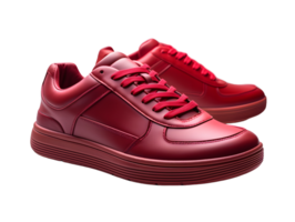 ai generado rojo zapatillas aislado en transparente antecedentes. de moda casual Zapatos para zapato tienda anuncio diseño. generativo ai png