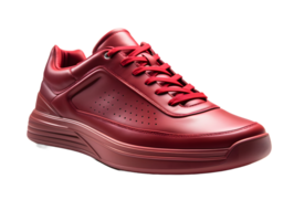 AI generated Red Sneakers Isolated on Transparent Background. Fashionable Casual Shoes for Shoe Shop Ad Design. Generative Ai png