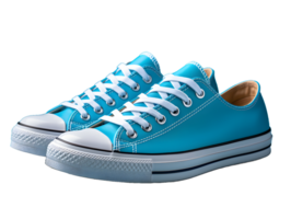 ai generado azul zapatillas aislado en transparente antecedentes. de moda casual Zapatos para zapato tienda anuncio diseño. generativo ai png