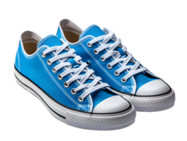 ai generato blu scarpe da ginnastica isolato su trasparente sfondo. alla moda casuale scarpe per scarpa negozio anno Domini design. generativo ai png