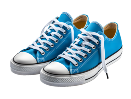 AI generated Blue Sneakers Isolated on Transparent Background. Fashionable Casual Shoes for Shoe Shop Ad Design. Generative Ai png