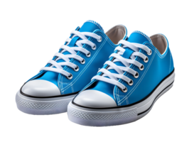 AI generated Blue Sneakers Isolated on Transparent Background. Fashionable Casual Shoes for Shoe Shop Ad Design. Generative Ai png