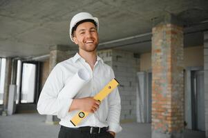 retrato de un hermoso ingeniero. foto