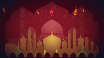 2D animated mosque in the desert video